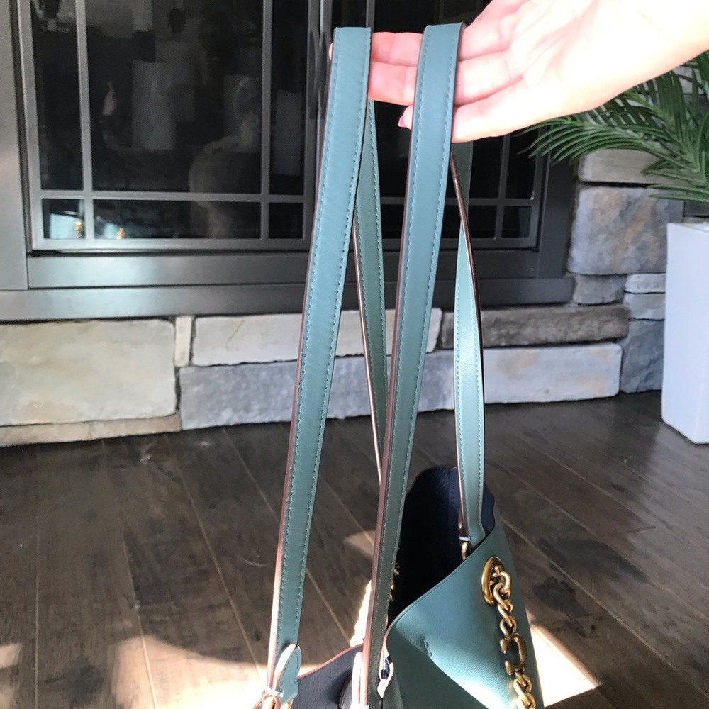 Coach Signature Chain Central Leather Tote, - Picture 8 of 16